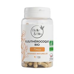 IMMUNITE HIVER & DÉFENSE DE L'ORGANISME - Eleutherocoque certifiée Bio - Pilulier de 120 gélules - Cure 1 mois - Complément Alimentaire BELLE&BIO - Fabriqué en France