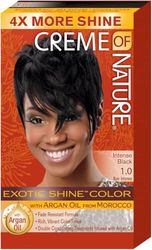 Revlon - Creme of Nature - Coloration Permanente - Cheveux Bouclés à Crépus - À l'Huile d’Argan du Maroc - Couvrance Totale - Intense Black 1.0 - 56 g
