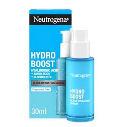 Neutrogena Hydro Boost Siero Ultra Idratante, Siero viso Acido Ialuronico leggero e ad assorbimento rapido, Face serum per una pelle luminosa e una barriera cutanea più forte, 1 x 30 ml