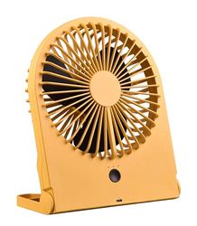 RL LIVE YOUR LIGHT Reality Leuchten Breezy R044-83 Tafelventilator, kunststof, geel, 2 watt, werkt op batterijen, USB-C, 3 standen
