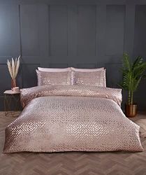 Rapport Home - Juego de Funda de edredón de Terciopelo aplastado Suave y Duradero, tamaño King, Color Rosa, 230 x 220 cm