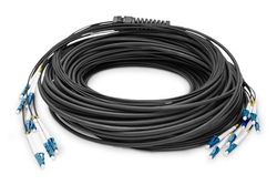 DIGITUS glasvezel breakout kabel - OS2-8 vezels 75 m - LC/UPC naar LC/UPC male - singlemode SM G.657.A1 9/125µ - glasvezelkabel, netwerkkabel, ethernetkabel - zwart