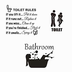 Badkamer Stickers Toilet Seat Stickers WC Entree Teken voor Toilet Art Grappig DIY Decor