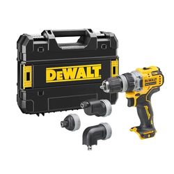 DEWALT DCD703NT-XJ - Destornillador 12V, 2 velocidades, Motor sin escobillas, 4 herramientas intercambiables, Incluye clip de cinturón de metal y caja TSTAK, No incluye batería ni cargador