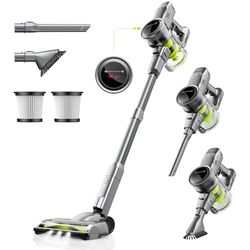 Kalado Steelstofzuiger Draadloos, 26Kpa Steelstofzuiger met 250W Borstelloze Motor, 40Min Afneembare Batterij, LED Display, 6 in 1 Lichtgewicht Staande Stofzuigers voor Huisdierhaar Tapijt Auto Vloer