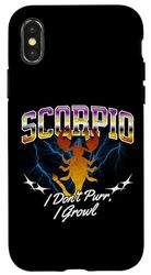 iPhone X/XS Scorpio I Don't Purr I Growl Retro Bootleg Zodiac Graphic Case
