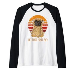 La clase de yoga para perros Pug más amistosos Camiseta Manga Raglan