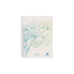 Herlitz Spiraalblok A5 70 vellen geruit Greenline Ginkgo