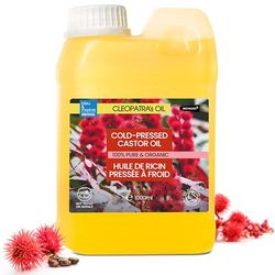 Huile de Ricin Bio,Texture Dense, Composition Unique,100% Naturelle, L'Huile de Beauté de Cléopâtre - Cils, Cheveux, Ongles, Anti Cernes, Démaquillant Yeux & Visage, Hydratant Corps, 1000 ml