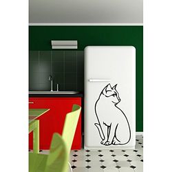 Tatoutex Stickers Profil de Chat - Gris Clair, L 40cm x H 72cm