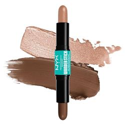 NYX Professional Makeup Highlight and Contour Stick, Double End, Definition and Shine, Modular and Vegan, Wonder Stick, Medium