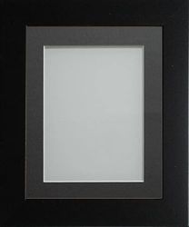 Frame Company Watson Matte Black Picture Photo Frame fitted with Perspex, A2 with Grey Mount for image size A3