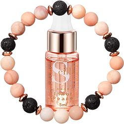 Anti-Anxiety Bracelet For Women Rose Quartz Crystal Bracelet, Lava Rock and Good Sleep Essential Oil - Genuine Rose Quartz Beaded Bracelet Relaxation Aromatherapy Stress Relief Calming Gifts for Her