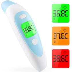 AILE Digital Thermometer for Kids and Adults, CE Certified - MHRA Registered - Tested for Accuracy Thermometers, Fever Alarm & Silent Mode, 3 in 1 Forehead - Ear - Object Temperature Reading