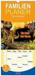 Familienplaner 2024 - Die Welt der Dinos mit 5 Spalten (Wandkalender, 21 x 45 cm) CALVENDO: Herrlich dinosaurisch! Für groß und klein!