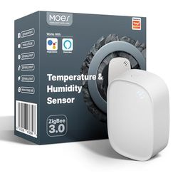 MOES Tuya Smart ZigBee termometer hygrometer inomhus (MOES ZigBee Hub krävs), temperatur- och fuktighetssensor digital med appkontroll, datalagring
