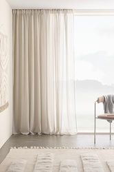 Jotex Multifunctioneel gordijn, laag extra breed gordijn, polyester-katoenmix, Oeko-Tex®-standaard 100 gecertificeerd, beter katoen, lichtgrijs, 1 stuk, 275 x 220 cm