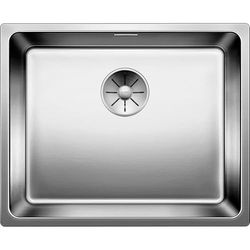 BLANCO ANDANO 500-U 522967 Lava-louça para montagem debaixo do balcão, seno baixo bancada, com sistema de drenagem InFino, aço inoxidável acetinado