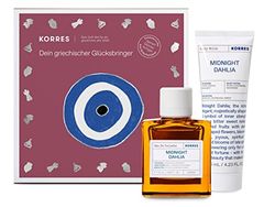 KORRES MIDNIGHT DAHLIA Geurset voor jou, cadeauset van 50 ml EDT + 125 ml lichaamsmelk + Evil Eye geluksbrenger