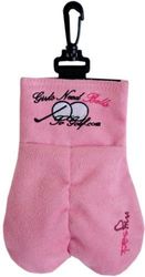 MySack 'Girls Need Balls to Golf' Pink Novelty Suede Funny Golf Ball Holder Comes With 2 Free Golf Balls Included | 13cm x 24cm x 4cm