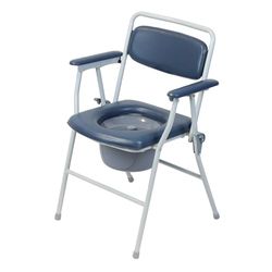 NRS Healthcare Dovedale Folding Commode - Lightweight, Portable, Non Slip, Padded Seat & Arms