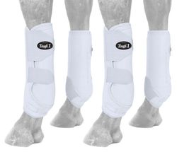 Tough 1 - Juego de Botas Deportivas para Caballo con ventilación Extrema, Talla L, Blanco