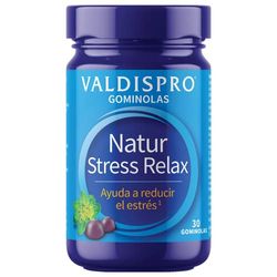 VALDISPRO Natur Stress Relax, Ayuda a reducir el estrés y a mejorar el ánimo durante el día, Sin colorantes artificiales y sin gelatina animal, 30 gominolas