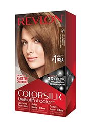 Revlon Colorsilk Beautiful Color Coloration Permanente des Cheveux avec Technologie au Gel 3D et Kératine, Teinture avec Couvrance à 100 % des Cheveux Blancs, 54 Châtain doré clair