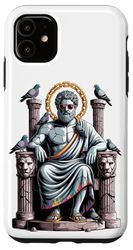 Greek Statue Wearing Sunglasses Pigeons Case for iPhone 11