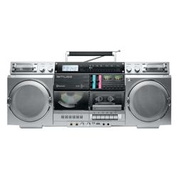 MUSE M-380GBS Retro Cassette Boombox con lettore CD, AUX e Bluetooth, compatibile con smartphone, registratore a cassette, design vintage