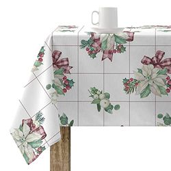 BELUM | Christmas Tablecloth 140 x 140 cm 100% Cotton Resin Stain Resistant (Non-Plastic-Coated) Model Red Christmas 2