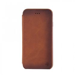 Tellur iPhone 7 Plus slank fall (bok), Tellur iPhone 7 Plus äkta läder flip Folio slank bok fodral, BRUN