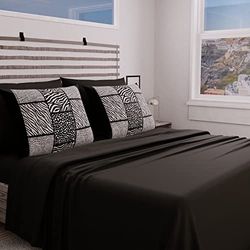 PETTI Artigiani Italiani - Juego Completo de Cama, sábanas de Matrimonio, sábanas de Cebra, Juego de Cama de Matrimonio, Estampado Solo sobre Fundas de Almohada, 100% Fabricado en Italia.