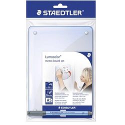 Staedtler Lumocolor - Pizarra de notas flexible con bolígrafo, color blanco
