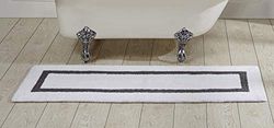 Better Trends / Pan Overseas Hotel Collection 200 GSF - Alfombras de baño Reversibles 100% algodón, Paquete de 2, algodón, Blanco y Gris., 20" X 60"