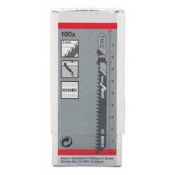 Bosch 100x Stichsägeblatt T 111 C (für weiches Holz, gerader Schnitt, Professional Zubehör Stichsäge)