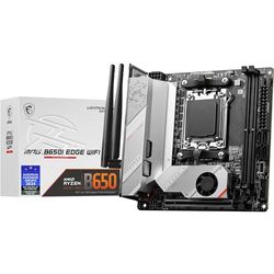 MSI MPG B650I EDGE WIFI, Mini-ITX - Supporto CPU AMD Ryzen 7000, AM5 - Alimentazione CPU diretta 8 fasi 80A VRM, DDR5 Memory Boost fino a 6600+MHz/OC, 1 x PCIe 4.0 x16, 2 x M.2 Gen4, Wi-Fi 6E