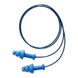 Honeywell 1012522 Howard Leight SmartFit Detecteerbare herbruikbare oordopjes met kabel, blauw, flensvormig, geschikt voor de voedingsindustrie, SNR 30 dB (pak van 50 paar)