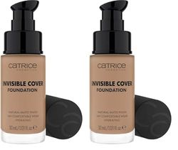 Catrice Invisible Cover Foundation, n. 032W, nude, idratante, a lunga durata, naturale, per pelle secca, vegana, senza olio, senza parabeni, senza particelle di microplastica, confezione da 2 (30 ml)
