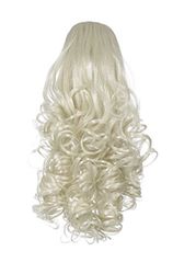 Love Hair Extensions - LHE/N/CURLY/DS/22 - Prime de Fibres Synthétiques - Curly Cordon Coulissant - Queue de Cheval - Couleur 22 - Blond Plage