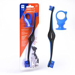 BrushMate Pet Spazzolino e BiteBlock Combo Pack per cani (M, blu)