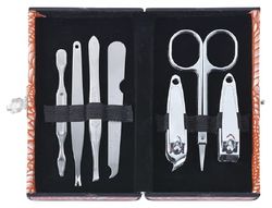 BIFULL Zestaw Manicure 7-częściowy Pomarańczowy Skale Pomarańczowy, Czarny, Standardowy