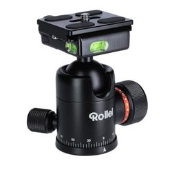 Rollei Treppiede a sfera per treppiede C5i, testa professionale a 360 gradi con frizione, portata 8 kg e 3 livelle. Include piastra a sgancio rapido Acra Swiss, Nero, 22764