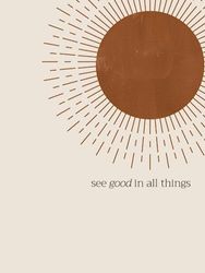 see good in all things Boho Notizbuch: Affirmation Tagebuch - Achtsamkeitsbuch - gepunktet (dot grid) - 100 Seiten - ca. A4 - Notizheft mit Hardcover: ... Journal Schulheft Kreativ Affirmationen