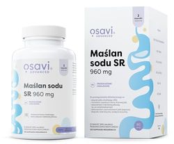 Osavi Maślan sodu SR, 960mg – 120 wegańskich kapsułek | Mikrokapsułkowane butyran sodu | Wysoka zawartość kwasu masłowego | Bezwonny i bezsmakowy | Wegańskie, bezglutenowe, bez soi, GMO-free