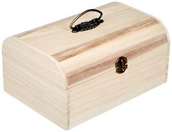 Rayher Peito de madeira, com ferragens metálicas antigas, 24,5 x 16,5 x 11,5 cm, 6166500