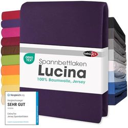 CelinaTex Lucina Sábanas Ajustables Revestimiento para Cama Boxspring algodón 200x200-200x220 cm Morado