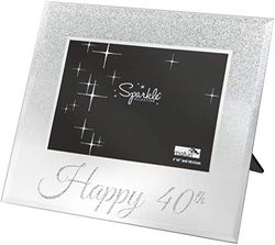 Maturi speglad silverglitter 15 x 4 tum fotoram glad 40:e, 6x4