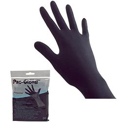 Zwarte latex handschoenen, groot (B/2 stuks).