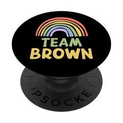 Happy Colorful Team Brown Rainbow Pride Green Yellow PopSockets PopGrip Adhesivo